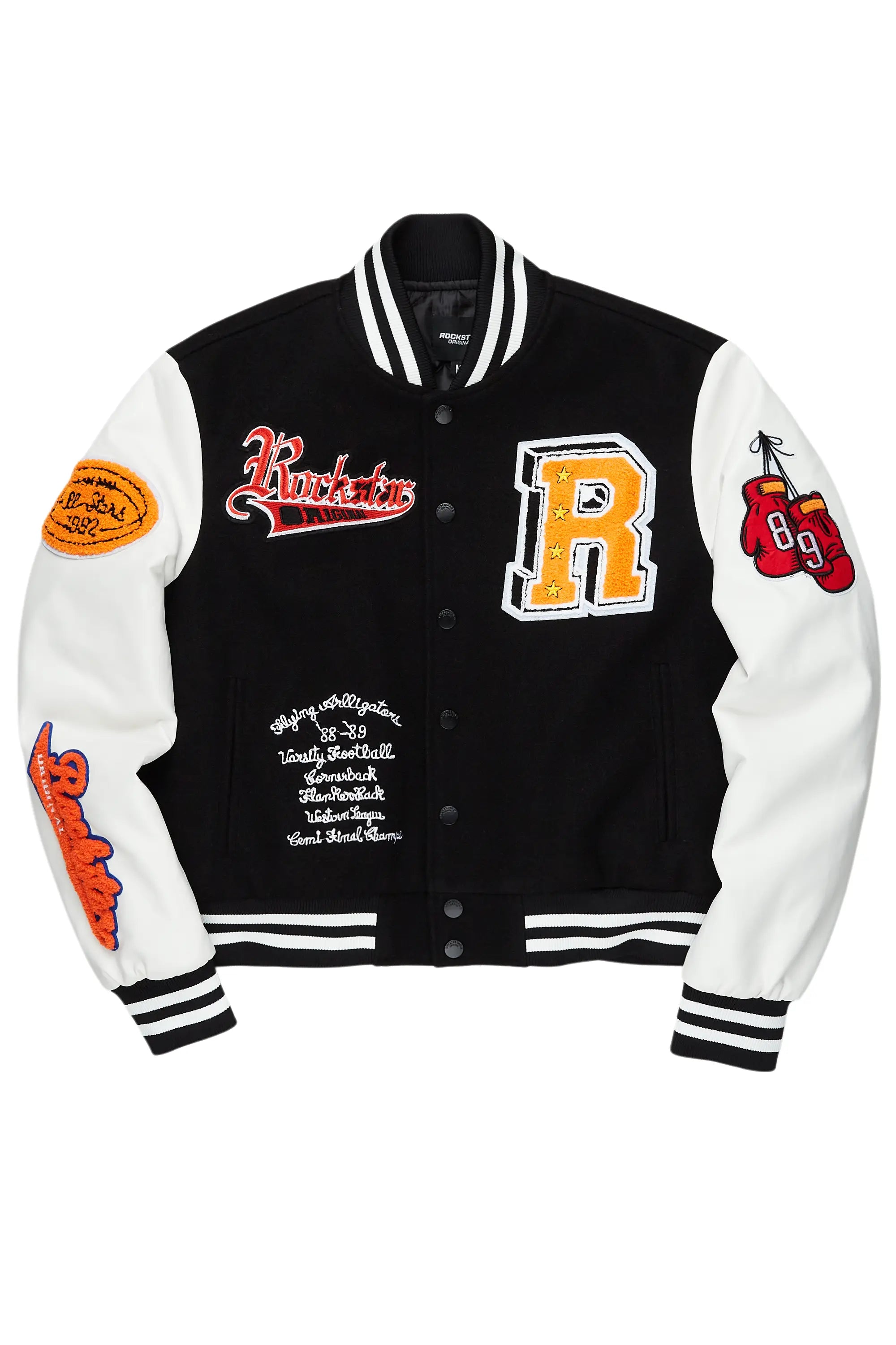 tailored blazer coatRosalind Black Oversized Varsity Jacket