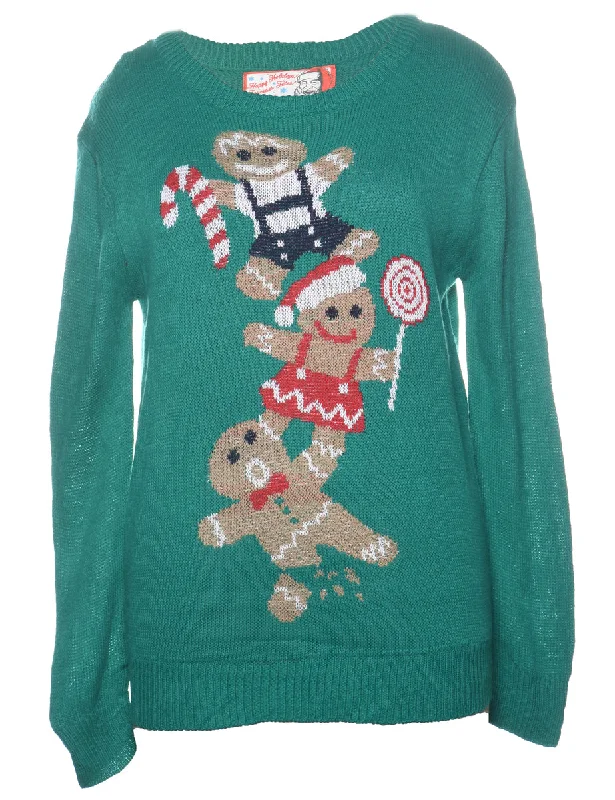 breathable jacketGreen Christmas Jumper - L