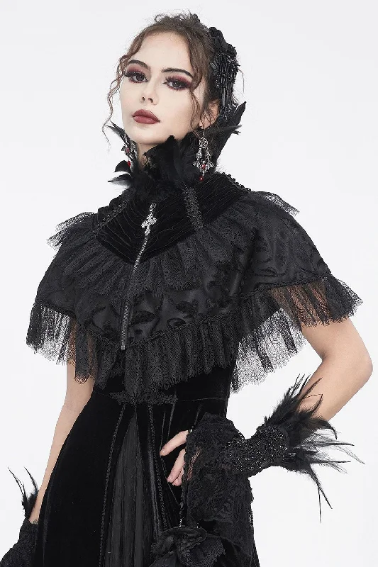 long-sleeve winter jacketEvermore Raven Feather Cape