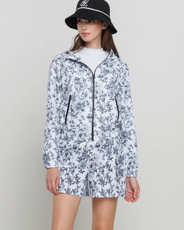 sporty outerwearPattern Print Rain Hoodie Jumpers