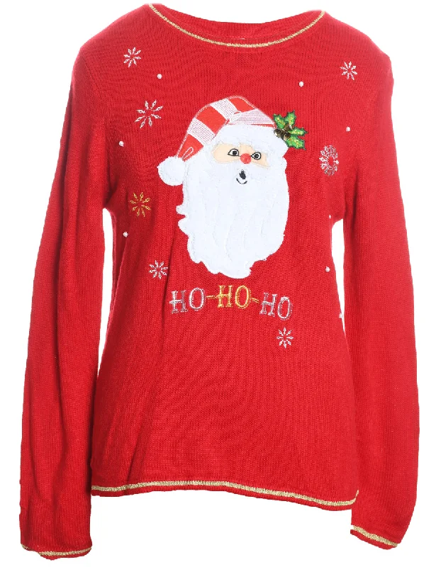 fashionable outerwearSanta Claus Christmas Jumper - M