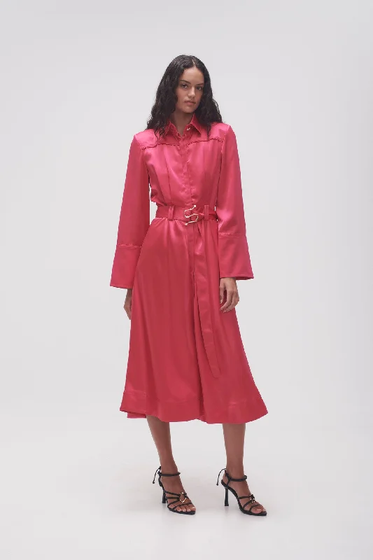 long-sleeve floral dressEcho Belted Midi Shirt Dress