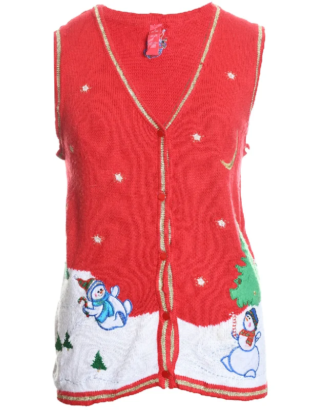 oversized trench coatSnowman Christmas Sweater Vest - M