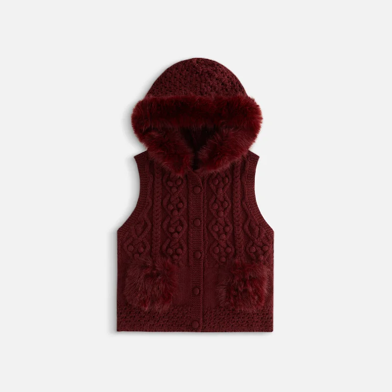 retro coatKith Women Hartley Knit Fur Hooded Vest - Haut