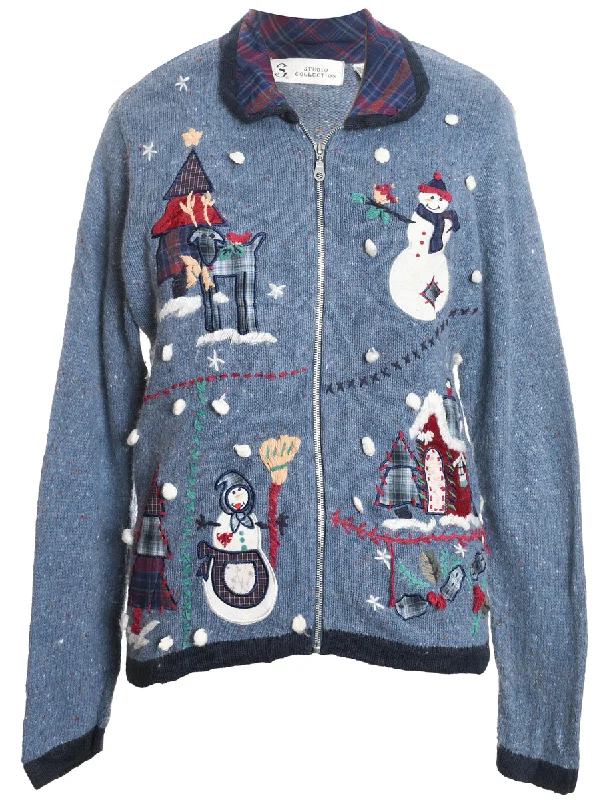 contemporary trench coatSnowman Christmas Cardigan - M