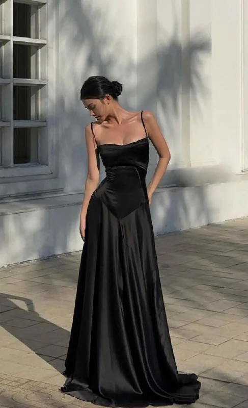 sleek midi dressAnabella Gown (Black)