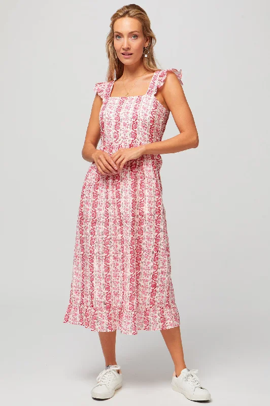 modern dressBirdie Dress | Linear Botanical Pink