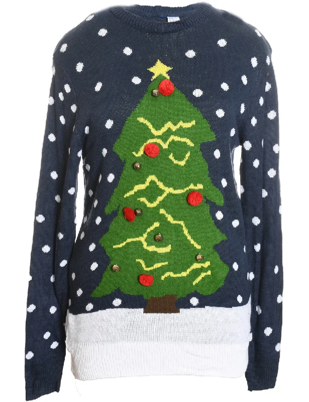 fashion-forward coatChristmas Tree Design Jumper - XS