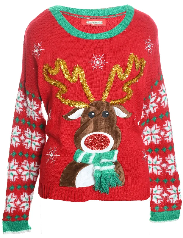 comfortable coatReindeer Christmas Jumper - XL