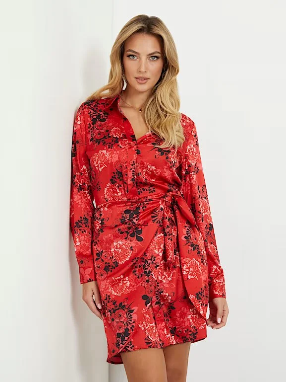 puff sleeve dressALYA PRINTED DRESS