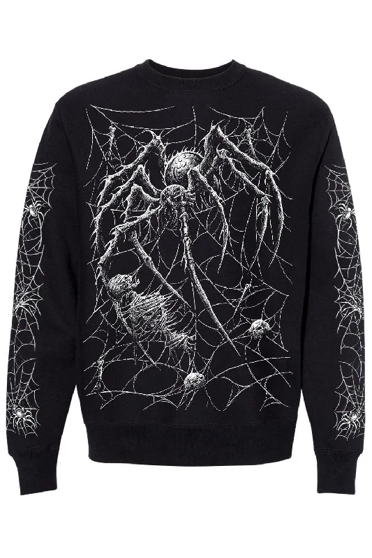 sleek trench coatDeath Spider Sweatshirt [Spiderweb Sleeves]