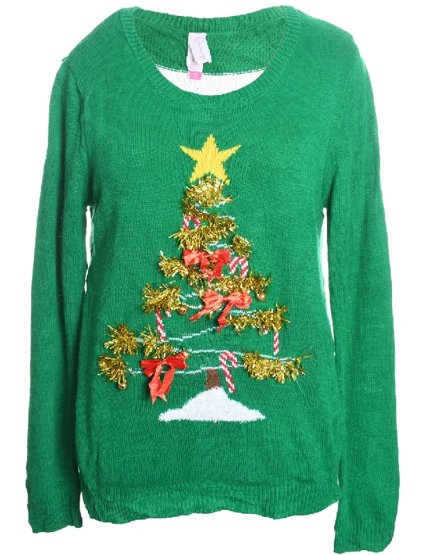 urban casual coatGreen Christmas Jumper - XL