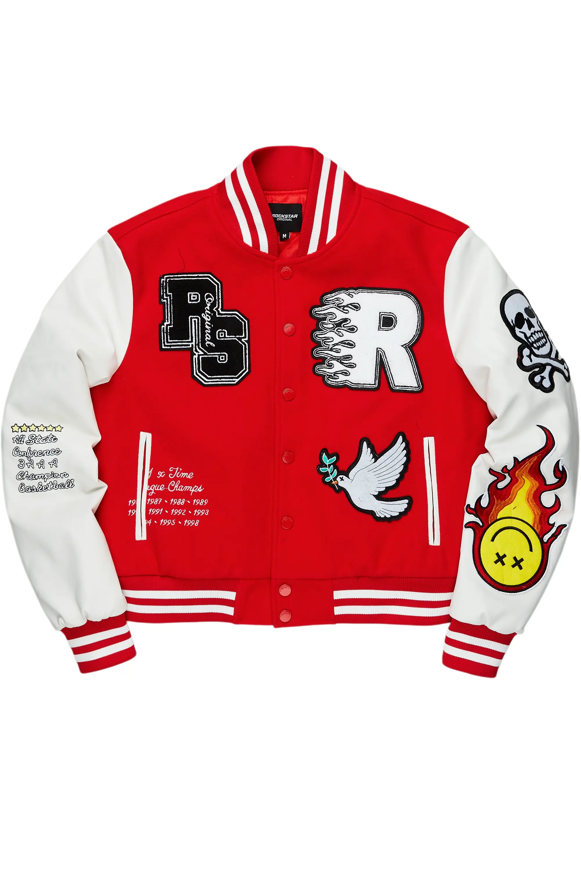 insulated jacketAniya Red Oversized Varsity Jacket