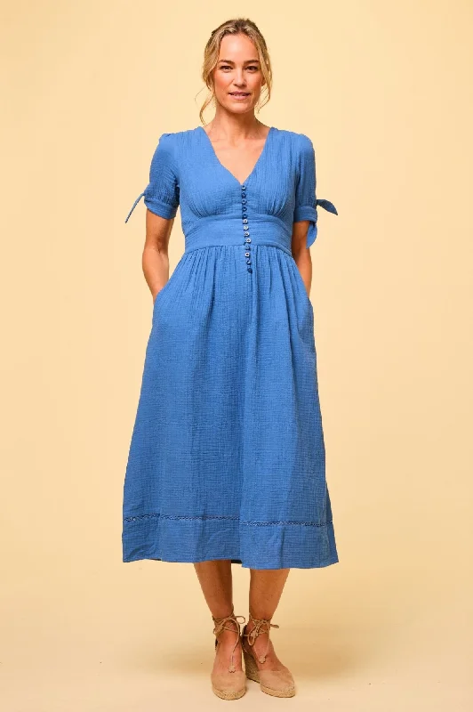 winter dressOlga Cheesecloth Dress | Marina Blue