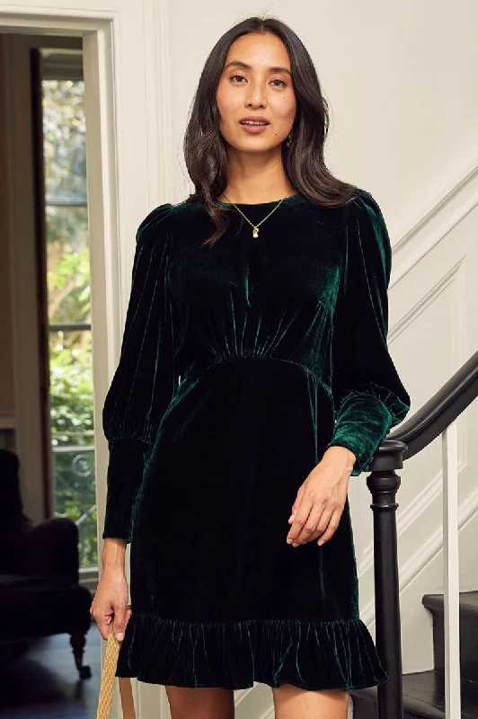 sleek dressEsmee Velvet Short Dress | Emerald