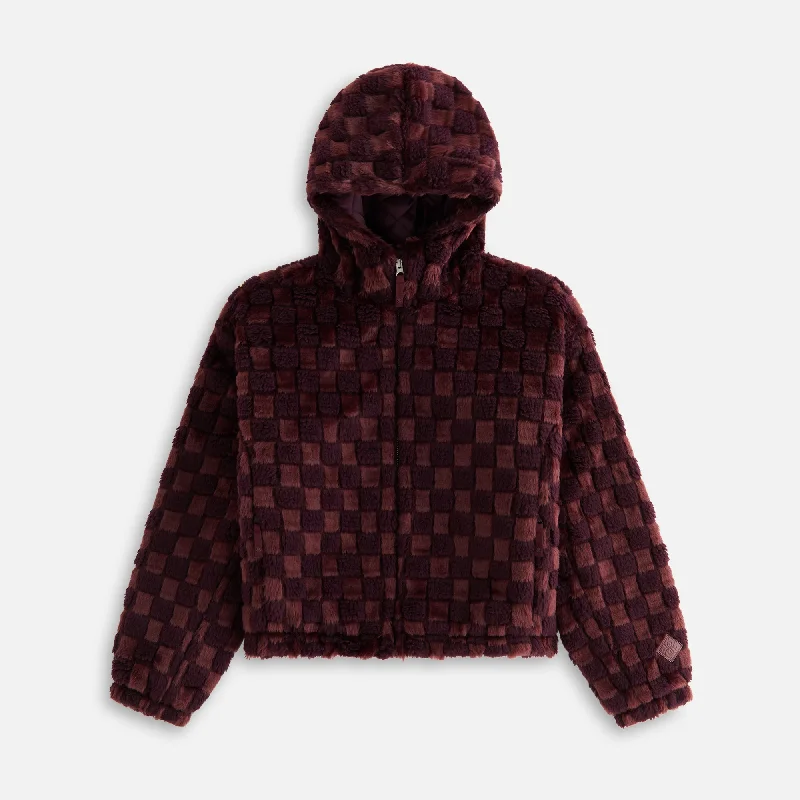 sleek trench coatKith Women Toshi Checked Teddy Bomber - Magma