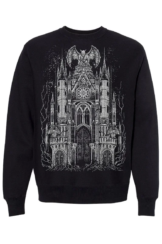 stylish coatGargoyle Cathedral Sweatshirt [METALLIC SILVER]