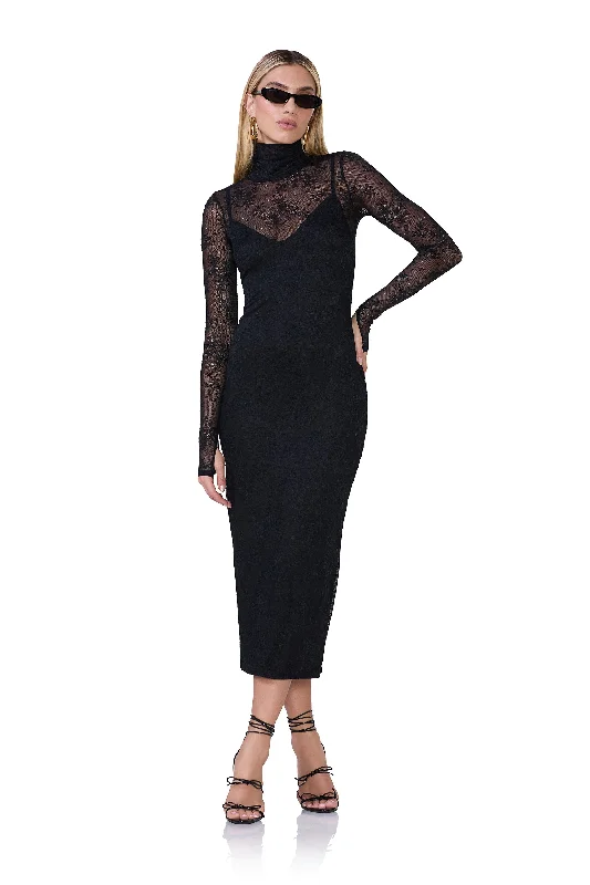 fitted cocktail dressShailene Lace Dress - Noir