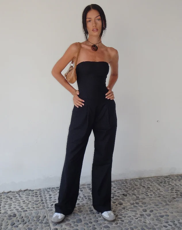 wrap dressMOTEL X JACQUIE Kyaria Bandeau Jumpsuit in Black