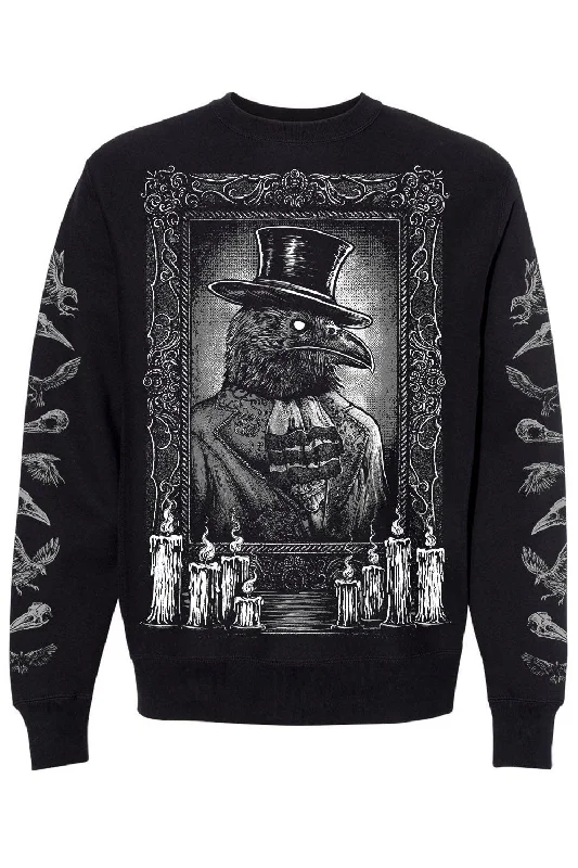 sleek and warm coatVictorian Goth Gentleman Crow Sweatshirt w/ Raven Sleeves