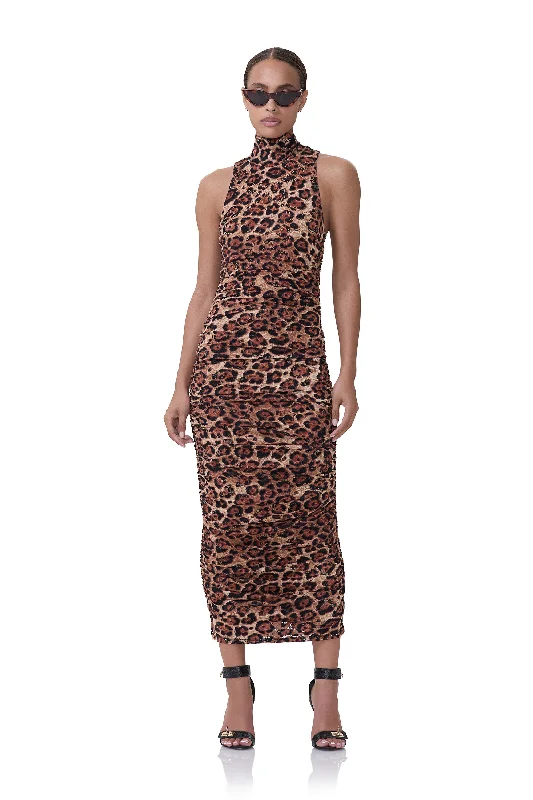 lace-up dressFiorella Crochet Lace Dress - Cocoa Leopard