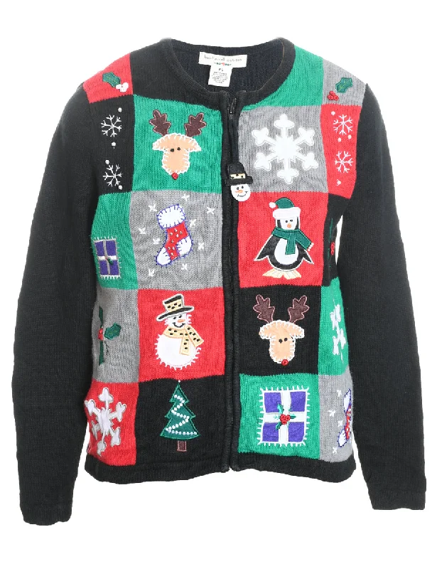 wool coatSnowman Christmas Cardigan - S