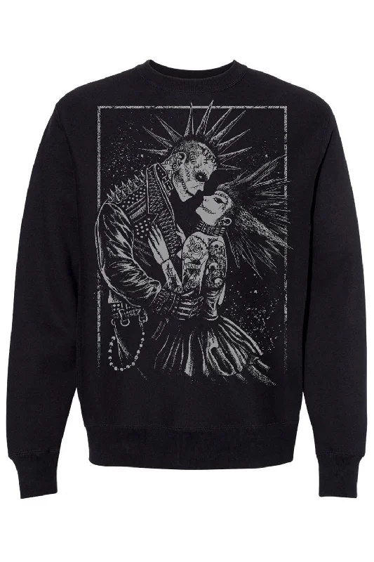 stylish lightweight coatMonster Love: Frankenstein & Bride Sweatshirt [Graveyard Gray]