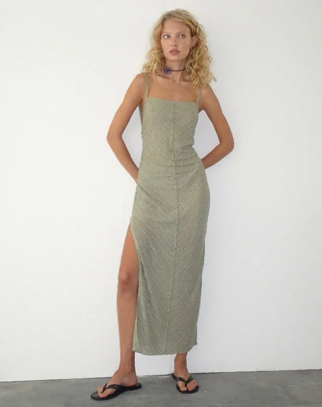 knit dressJenaya Knitted Midi Dress in Sage