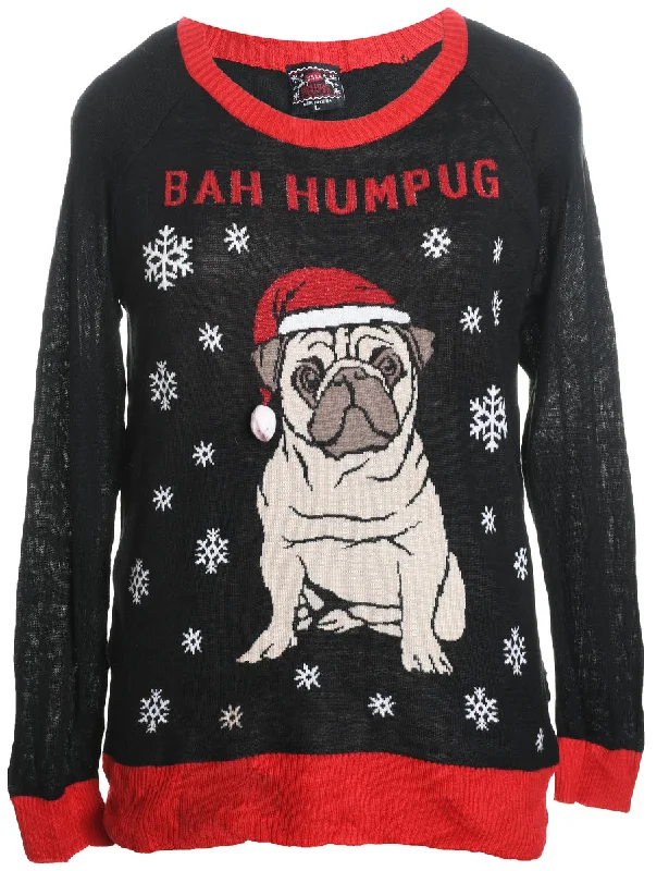 faux fur coatAnimal Design Christmas Jumper - L