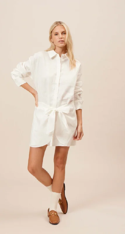 sleek midi dressWhite Button Down Dress by Lucy Paris