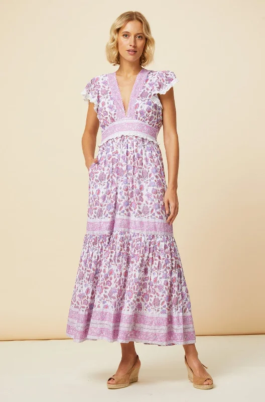 casual dressPippa Block Print Dress | Pink/White