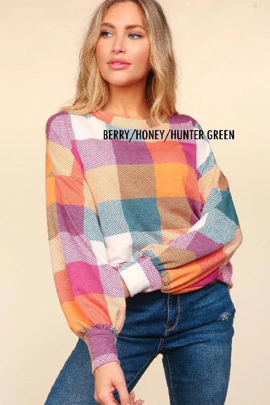 lightweight winter coatOVERSIZED MULTI COLOR PLAID HACCI SWEATER TOP