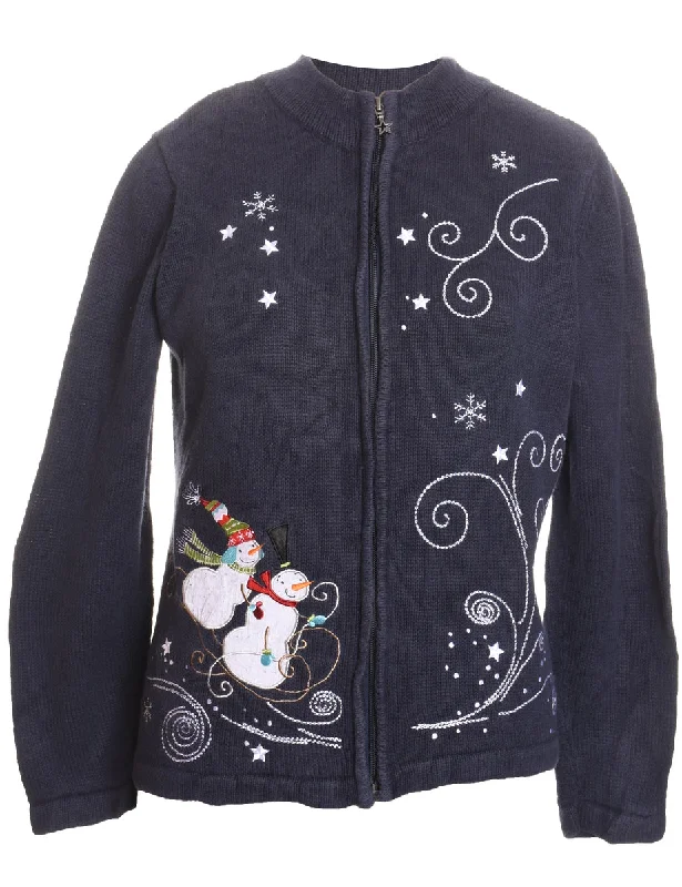 stylish lightweight coatSnowman Christmas Cardigan - M