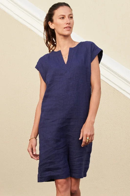 elegant maxi dressDori Linen Dress | Navy