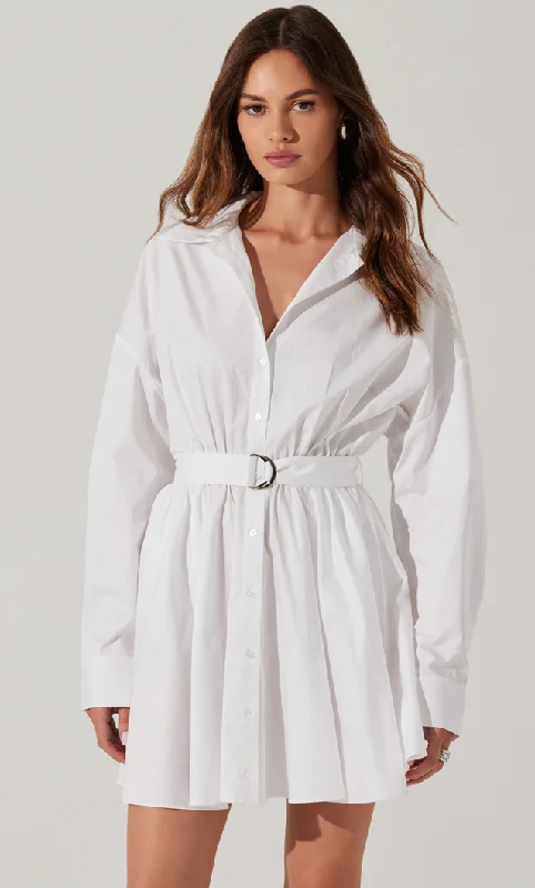 ruched dressWinica Button Down White Mini Dress By Astr the Label