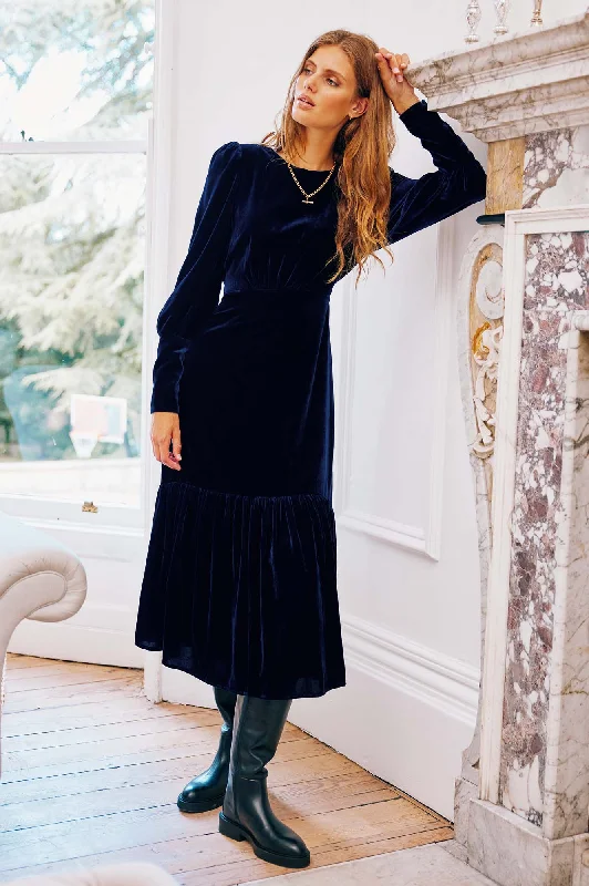 luxury dressEsmee Velvet Dress | Navy