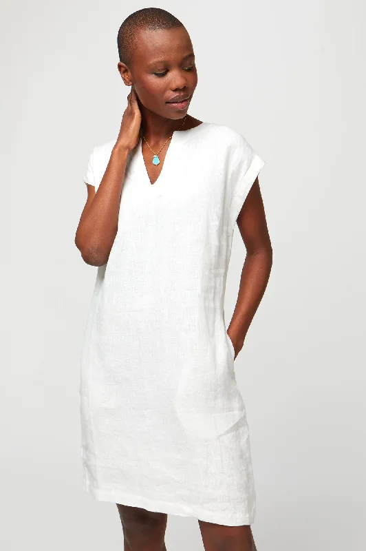 elegant maxi dressDori Linen Dress | White