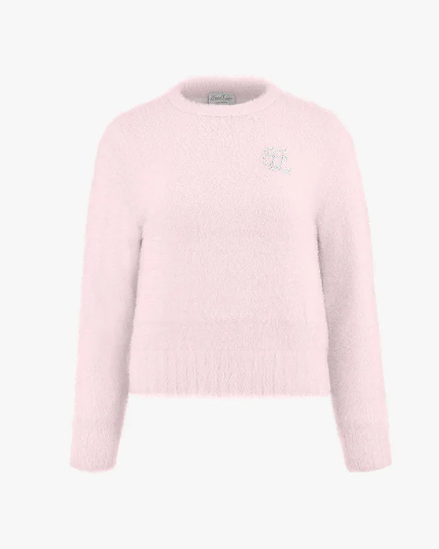 contemporary coatRound neck logo windproof knit - Pink