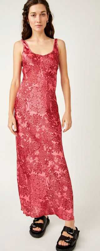 stylish dressPink and Red Paisley Slip Dress by Free People