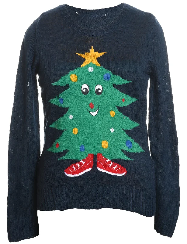 stylish blazer coatNavy Christmas Jumper - M