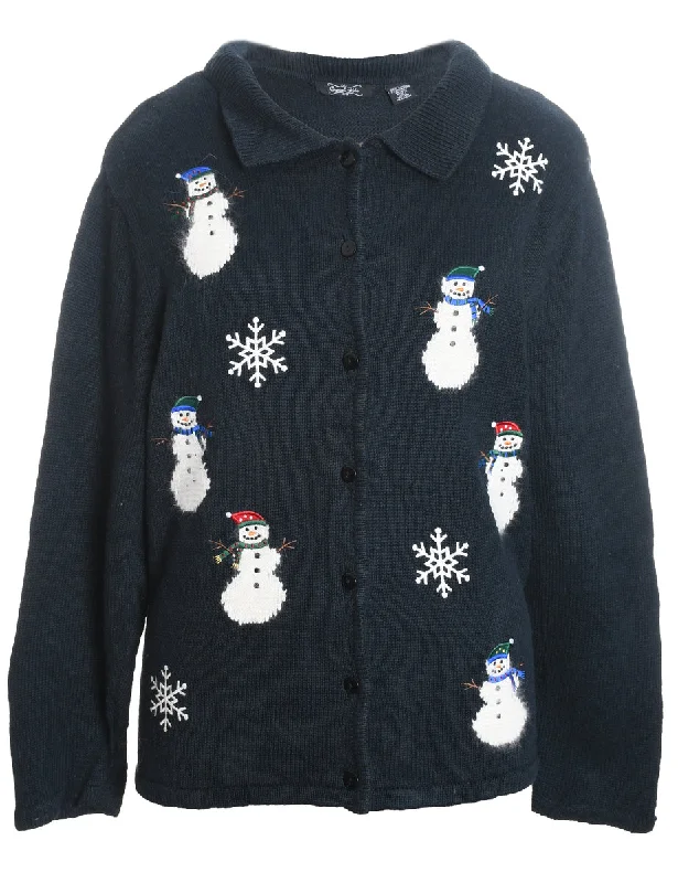 breathable jacketSnowman Christmas Cardigan - L