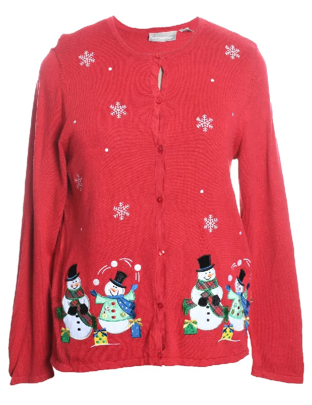 casual sports coatSnowman Christmas Cardigan - M