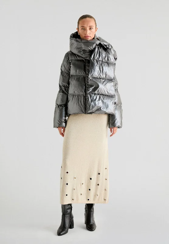 fashionable outerwearSCARF PUFFER COAT