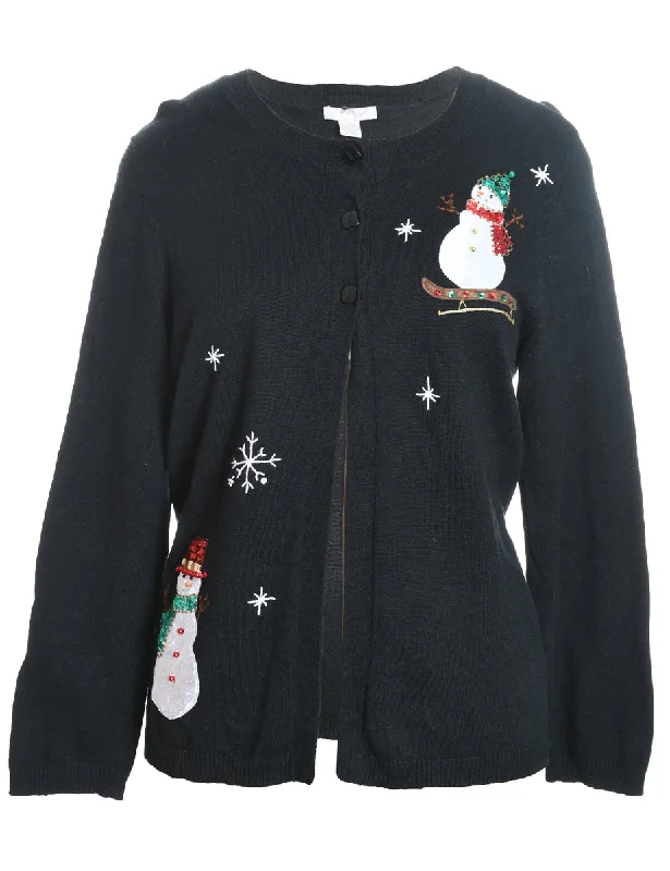 lightweight coatSnowman Christmas Cardigan - M