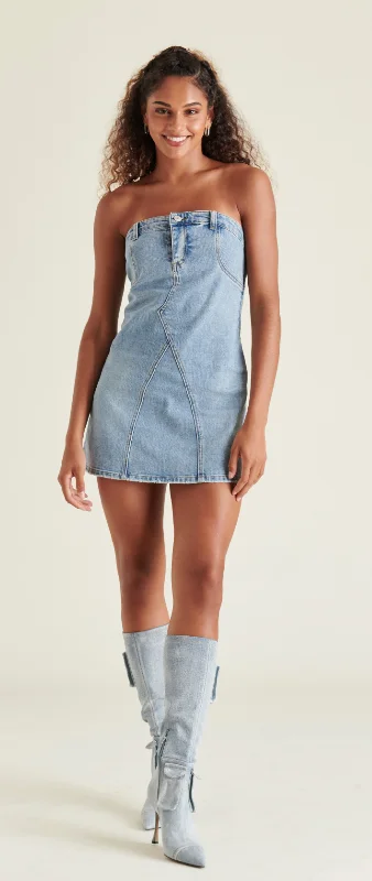 backless dressDenim Mini Dress by Steve Madden