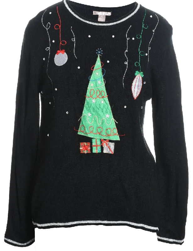 wool-blend coatBlack Christmas Jumper - M