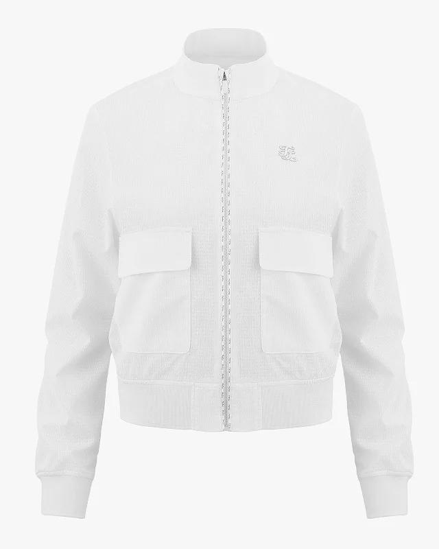 trendy jacketOut Pocket Cropped Jumper - White