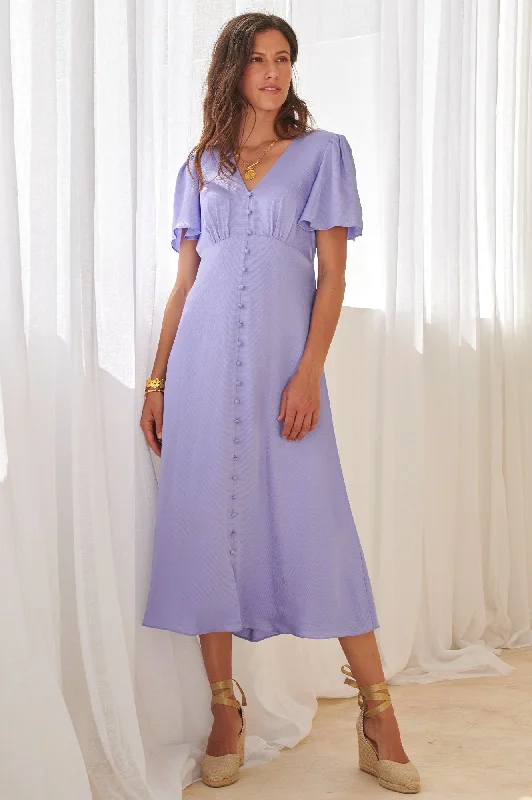 flowy dressSally Anne Satin Dress | Lavender