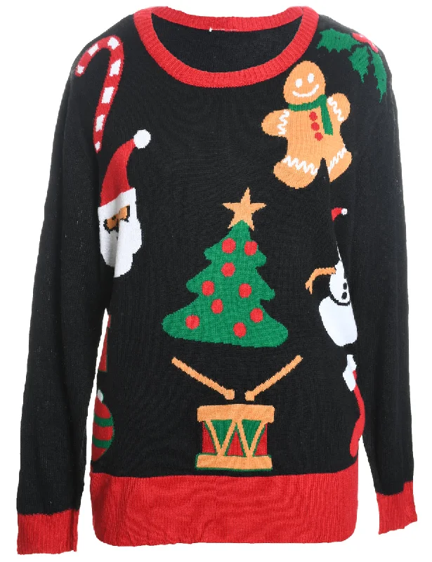 wool coatSanta Claus Christmas Jumper - L