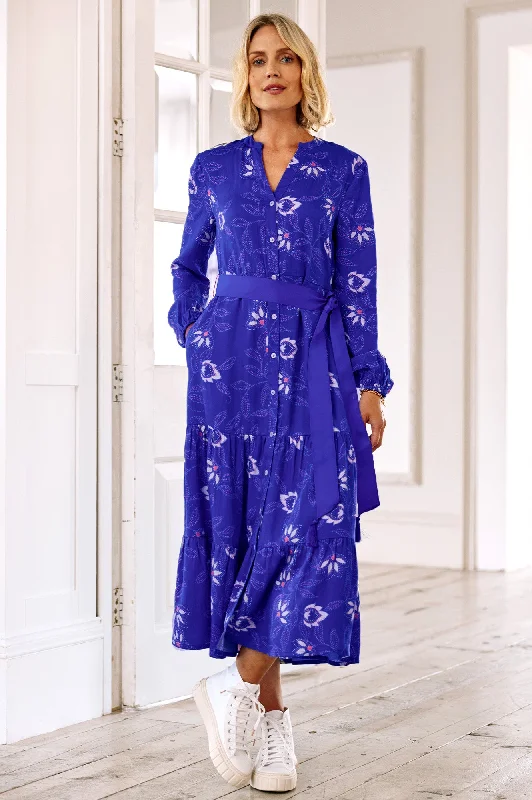 lace-up dressJessica Shirt Dress | Waterlily Cobalt/Purple